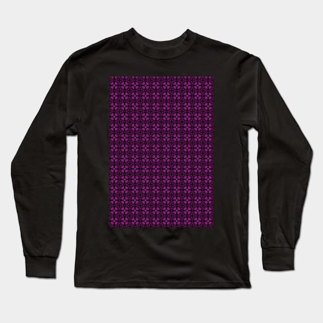 Black and Purple Fishnets Long Sleeve T-Shirt by AmyMinori